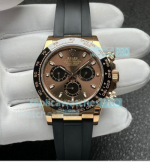 Noob Factory V3 Rolex Daytona Rose Gold Case Brown Dial Watch 4130 Movement